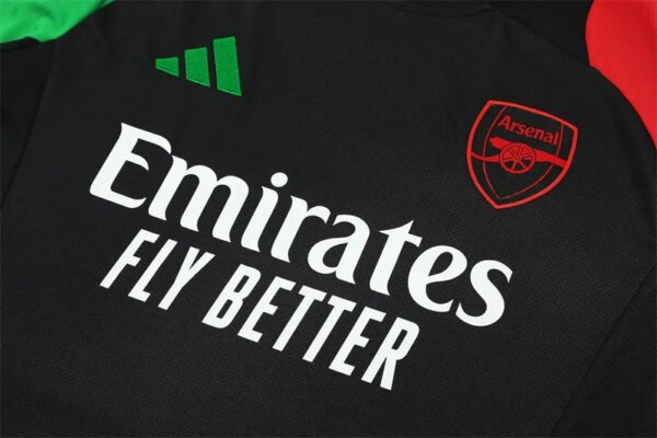 24-25 Arsenal Black Short Sleeve Training Suit - Image 2