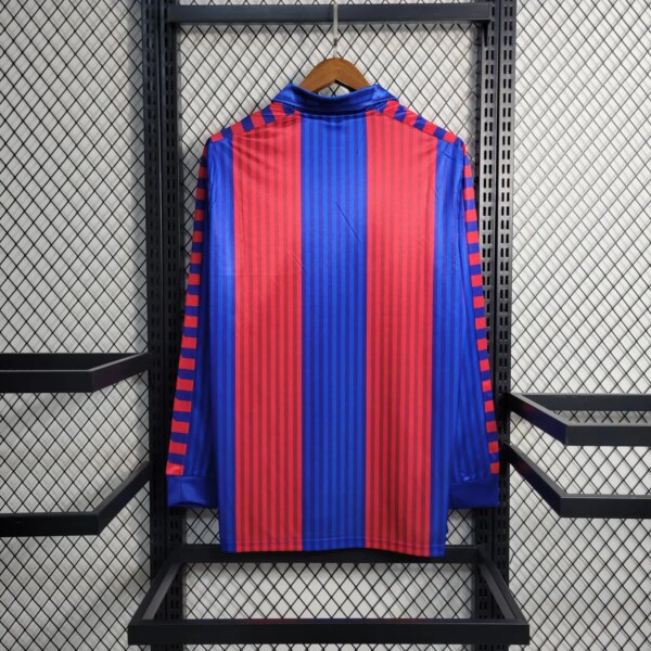 89-92 Barcelona Home Retro Long Sleeve Jersey - Image 4