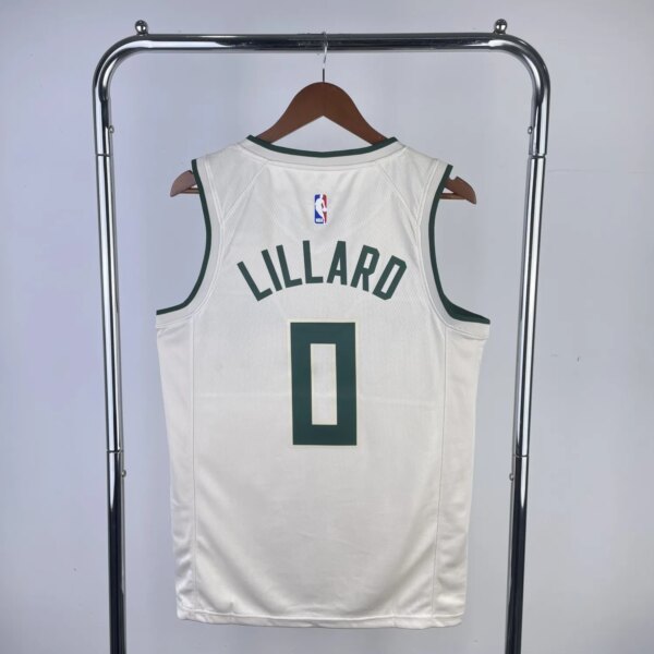 2019 Bucks White NBA Jersey - Image 3