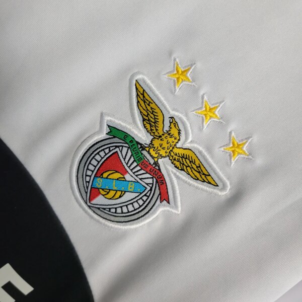 13-14 Benfica Black and White Retro Jersey - Image 3