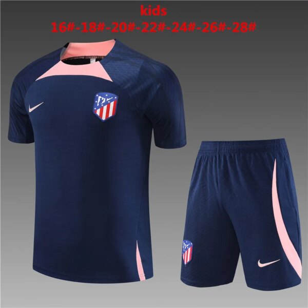 23-24 Atletico Madrid Short Sleeve Training Suit - Image 3