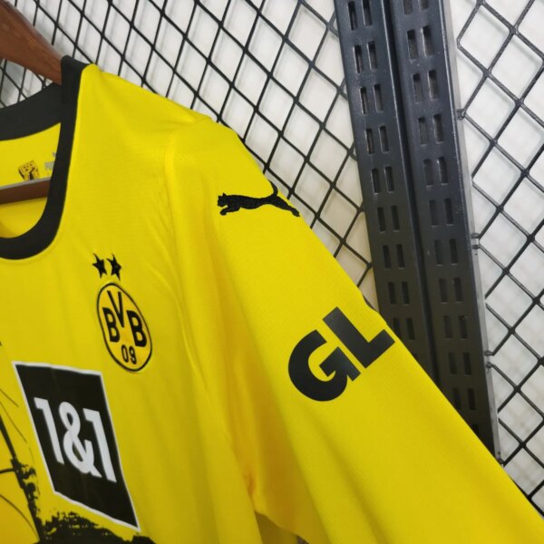 23-24 Dortmund Home Long Sleeve Fans Jersey - Image 4