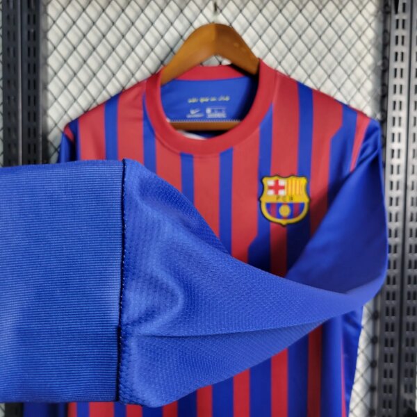 11-12 Barcelona Home Retro Long Sleeve Jersey - Image 5