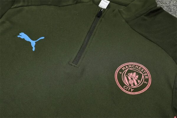 24-25 Manchester City Army Green Training Suit - Image 3