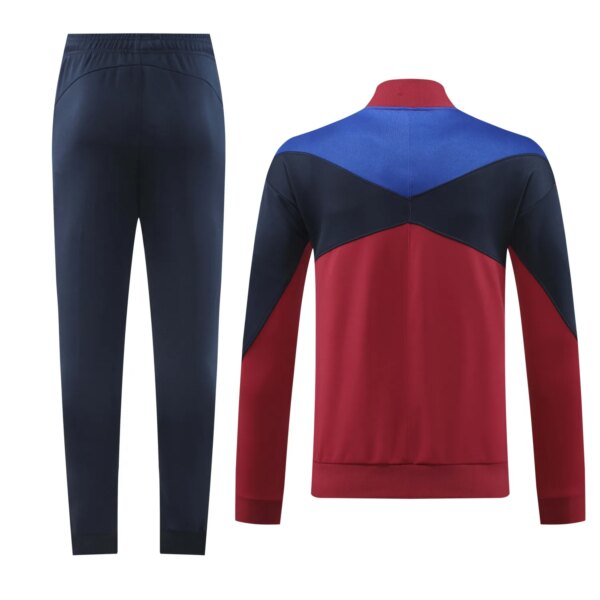 24-25 Barcelona Red and Dark Blue Jacket Tracksuit - Image 2