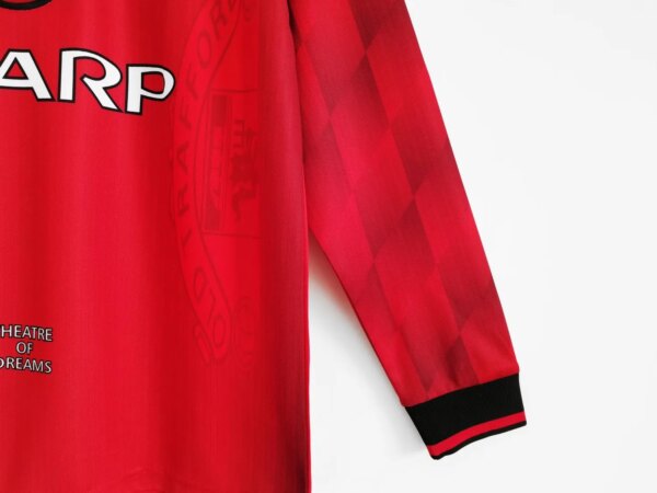 1996-97 Manchester United Home Long Sleeve Retro Jersey - Image 3