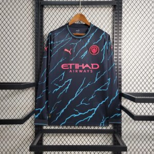 23-24 Manchester City Third Fans Long Sleeve Jersey