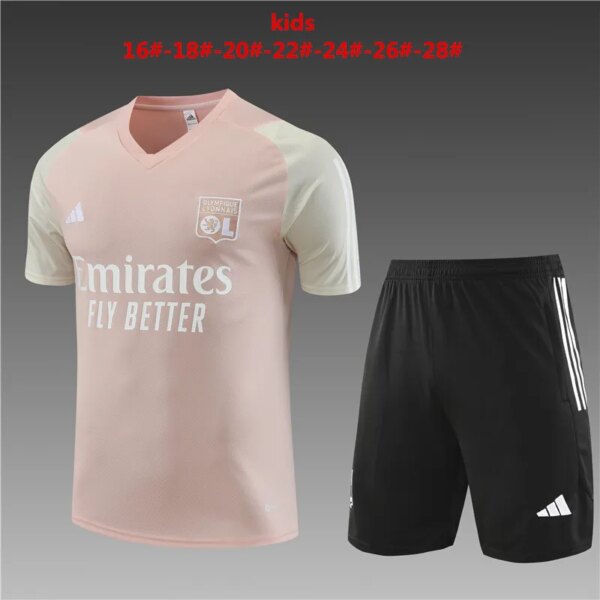23-24 Olympique Lyonnais Short Sleeve Training Suit - Image 3
