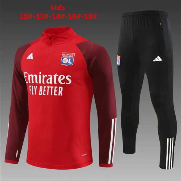 23-24 Olympique Lyonnais Red Training Suit - Image 11