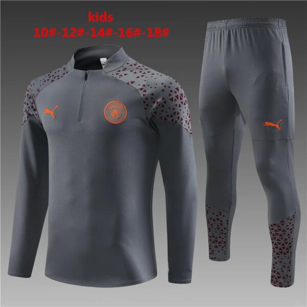 23-24 Manchester City Grey Training Suit - Image 13