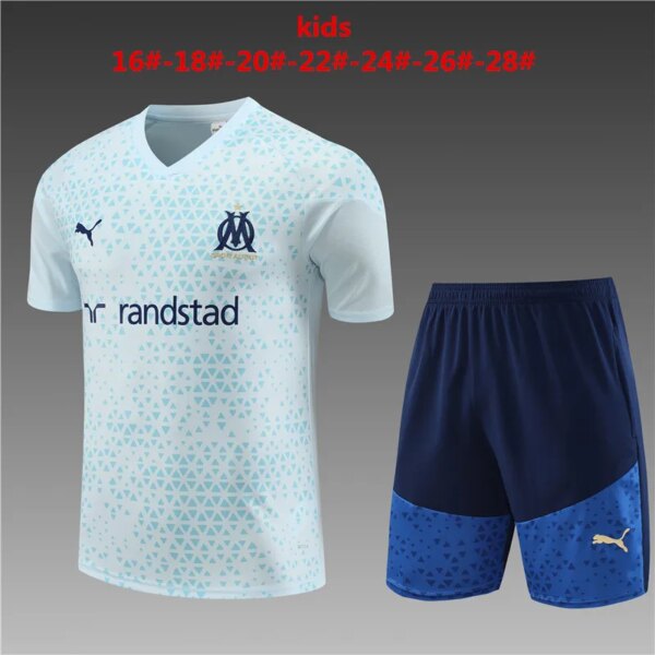 23-24 Olympique Marseille Training Short Sleeve Suit - Image 13