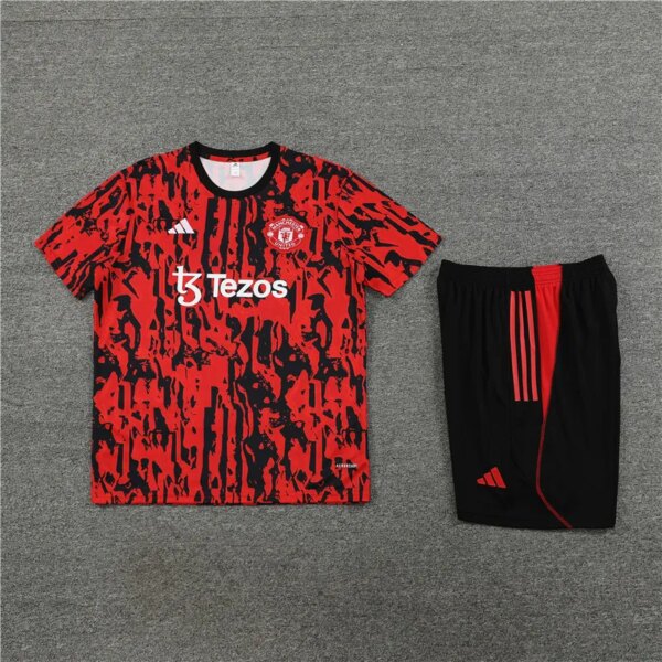 23-24 Manchester United Camouflage Training Short Sleeve Suit - Image 2