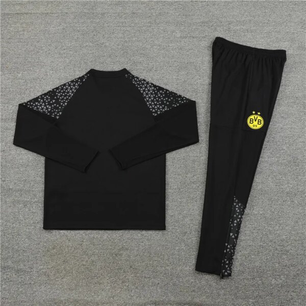 23-24 Borussia Dortmund Black Training Suit - Image 2