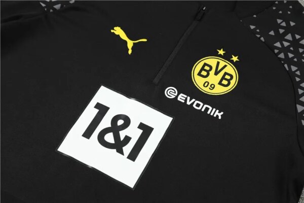 23-24 Borussia Dortmund Black Training Suit - Image 4