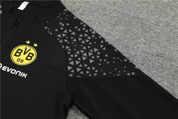 23-24 Borussia Dortmund Black Training Suit - Image 5