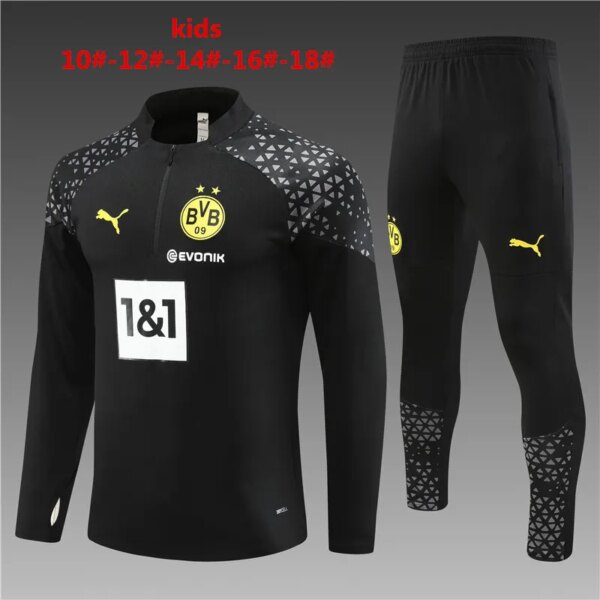23-24 Borussia Dortmund Black Training Suit - Image 13