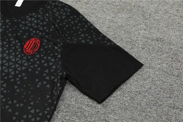 23-24 AC Milan Black Training Short Sleeve Suit - Image 3