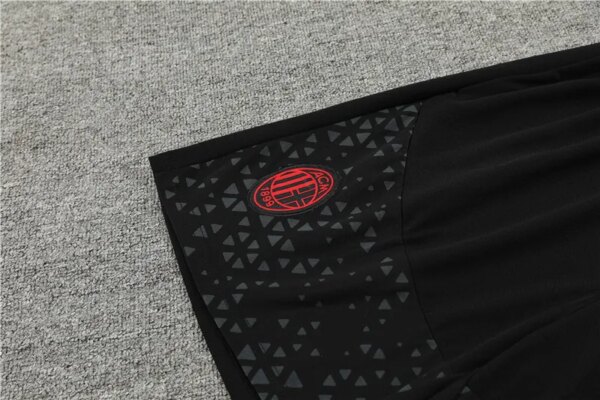 23-24 AC Milan Black Training Short Sleeve Suit - Image 6