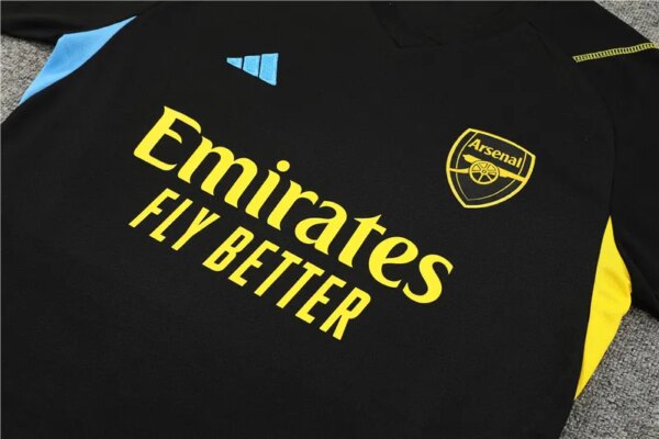 23-24 Arsenal Black Training Short Sleeve Suit - Image 4