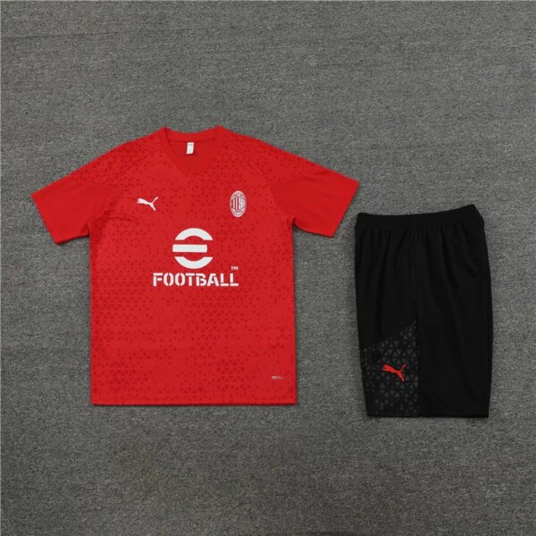 23-24 AC Milan Red Training Short Sleeve Suit - Image 2