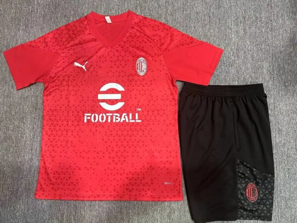 23-24 AC Milan Red Training Short Sleeve Suit - Image 4