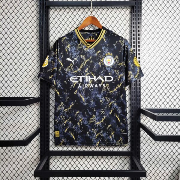 23-24 Manchester City Black and Gold Jersey