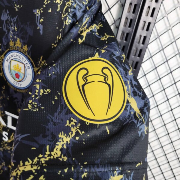 23-24 Manchester City Black and Gold Jersey - Image 4