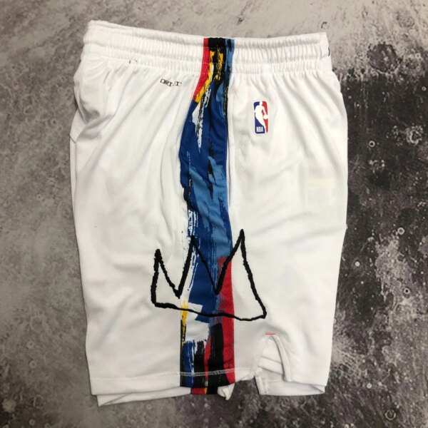 2023 Nets White NBA Shorts - Image 2