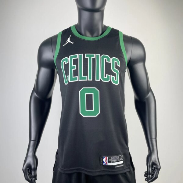 2023 Celtics Black 0#TATUM Hot Pressed Jersey - Image 2