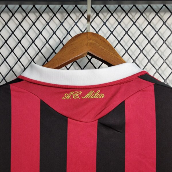 09-10 AC Milan Home Retro Long Sleeve Jersey - Image 3
