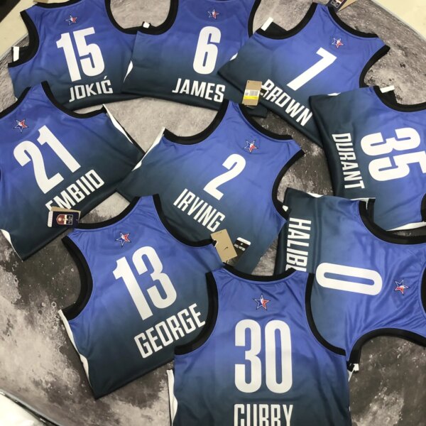 2023 NBA All Star Blue  77#DONCIC Hot Pressed Jersey - Image 2