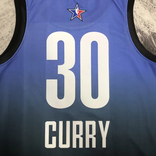 2023 NBA All Star Blue  30#CURRY Hot Pressed Jersey - Image 2