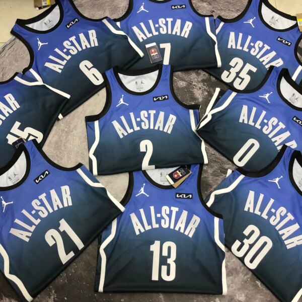 2023 NBA All Star Blue 6#JAMES  Hot Pressed Jersey - Image 2