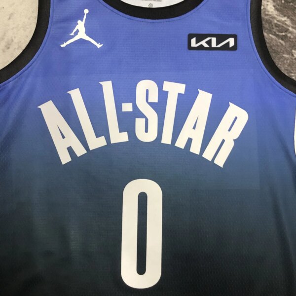 2023 NBA All Star Blue 0#HALIBURTON  Hot Pressed Jersey - Image 2