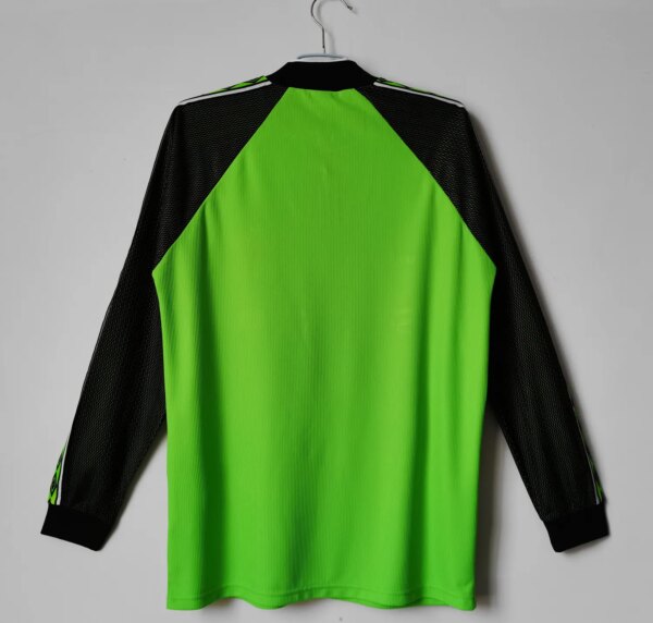 98-99 Manchester United Goal Keeper Green Long Sleeve Retro Jersey - Image 3