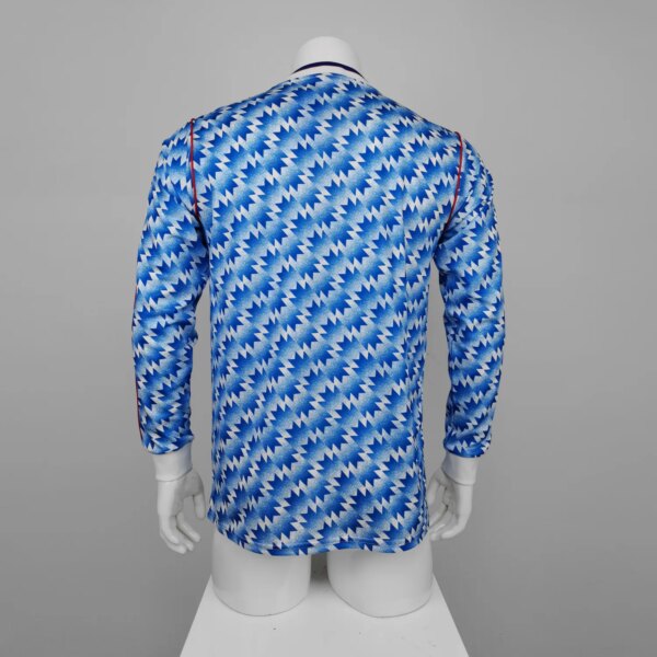 90-92  Manchester United Blue  Long Sleeve Retro Jersey - Image 3