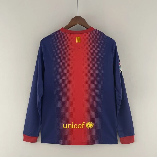12-13 Barcelona Home  Long Sleeve Retro  Jersey - Image 4