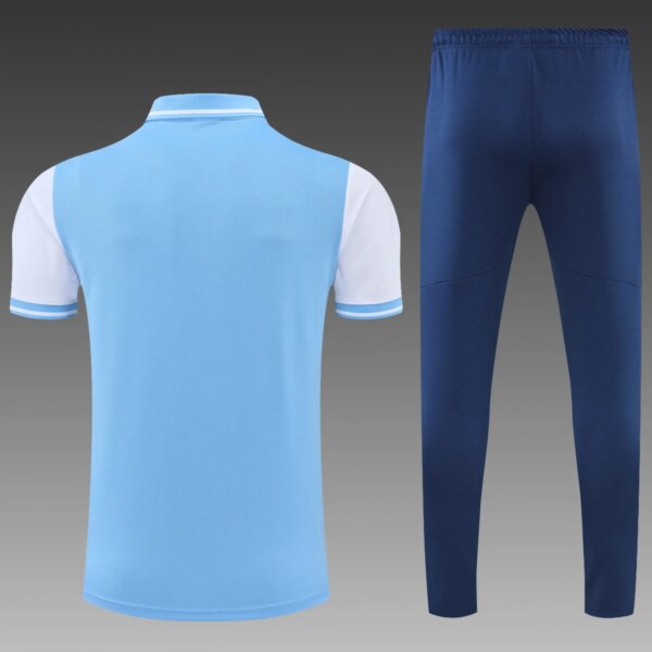Manchester City POLO kit blue and white Short Sleeve Suit - Image 7