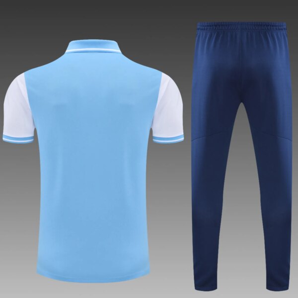 Marseille POLO kit blue and white Short Sleeve Suit - Image 4