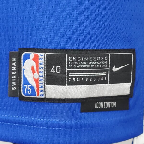 Retro 75th Anniversary Golden State Warriors CURRY#30 Mexico Blue NBA Jersey - Image 3