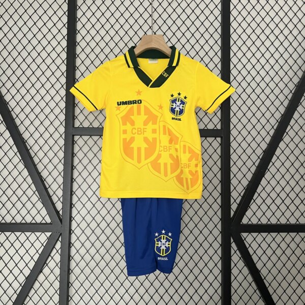 Retro 93-94 Brazil Home Kids Kit