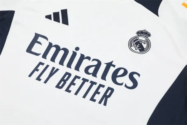24-25 Real Madrid White Short Sleeve Training Suit - Image 2