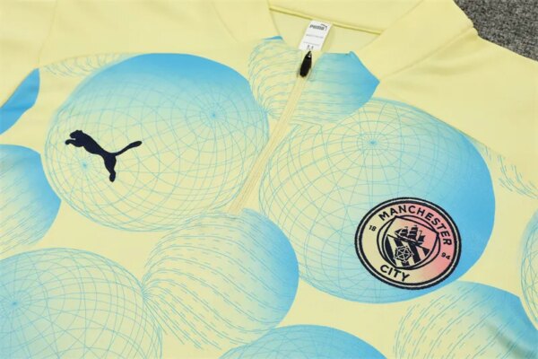 24-25 Manchester City Yellow Training Suit - Image 3