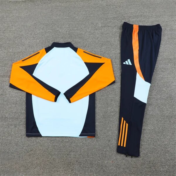 24-25 Real Madrid Light Blue and Orange Training Suit - Image 5