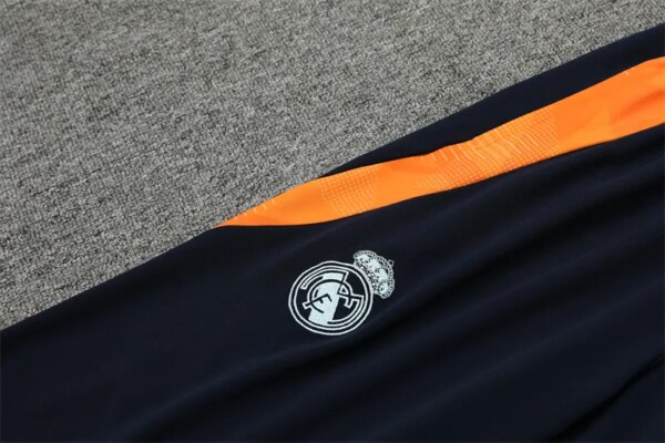 24-25 Real Madrid Light Blue and Orange Training Suit - Image 7