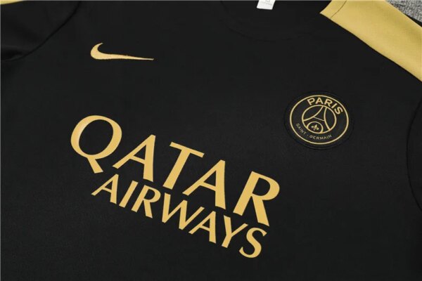 24-25 PSG Black and Gold Short Sleeve Training Suit - Image 3