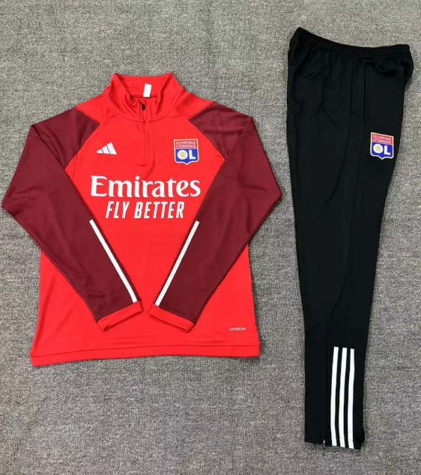 23-24 Olympique Lyonnais Red Training Suit - Image 12
