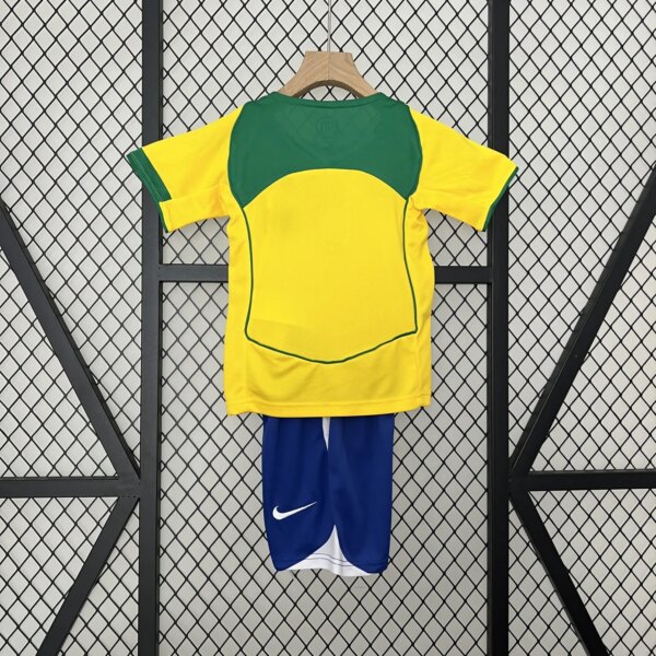 Retro 2004 Brazil Home Kids Kit - Image 4