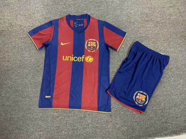 Retro 07-08 Barcelona Home Kids Kit