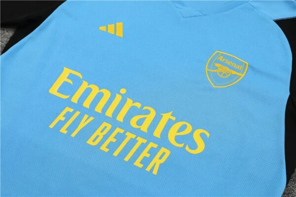 23-24 Arsenal Blue Short Sleeve Training Suit - Image 3